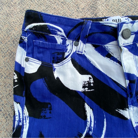 PAIGE Verdugo Crop in Tribal Blue Denim Jeans size 28 6 - Picture 7 of 13